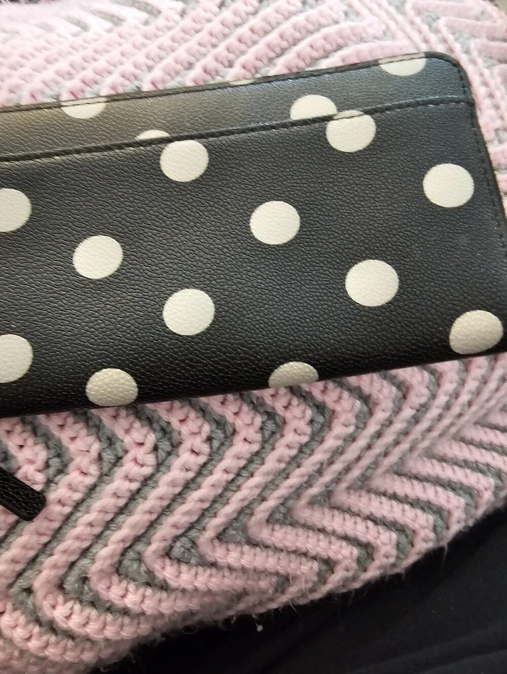 kate spade Black Polka Dot Continental Wallet